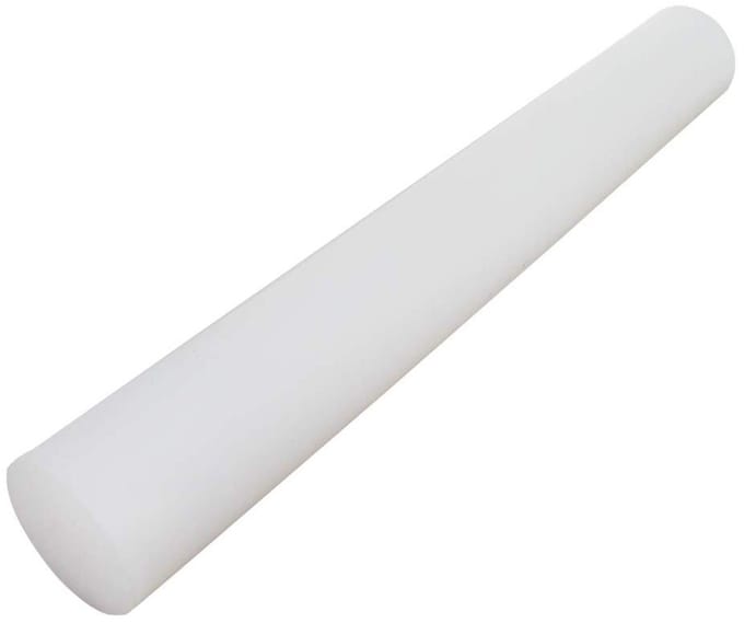 Plastic Ronde Staaf - PE Staaf Polyethyleen - Onderdelen Fabriceren - Lichtgewicht Bewerkbaar - 40mm x 0.3m - Wit