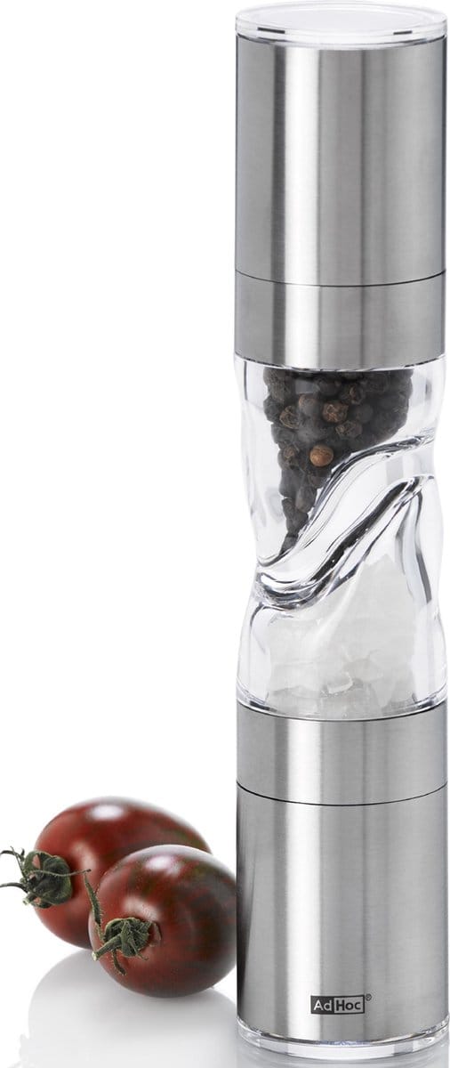 AdHoc Duomill Pure Peper- en Zoutmolen 2-in-1 – CeraCut Keramisch Maalwerk – RVS – 22 cm