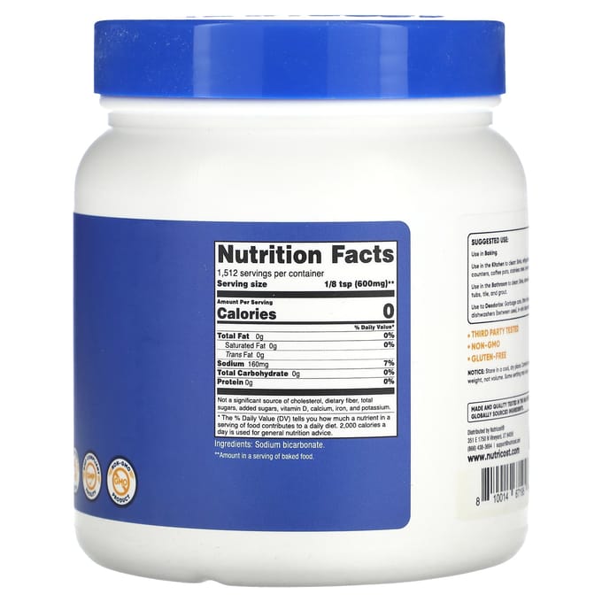 Natriumbicarbonaat Poeder, Zonder smaak, 907G (2lb)