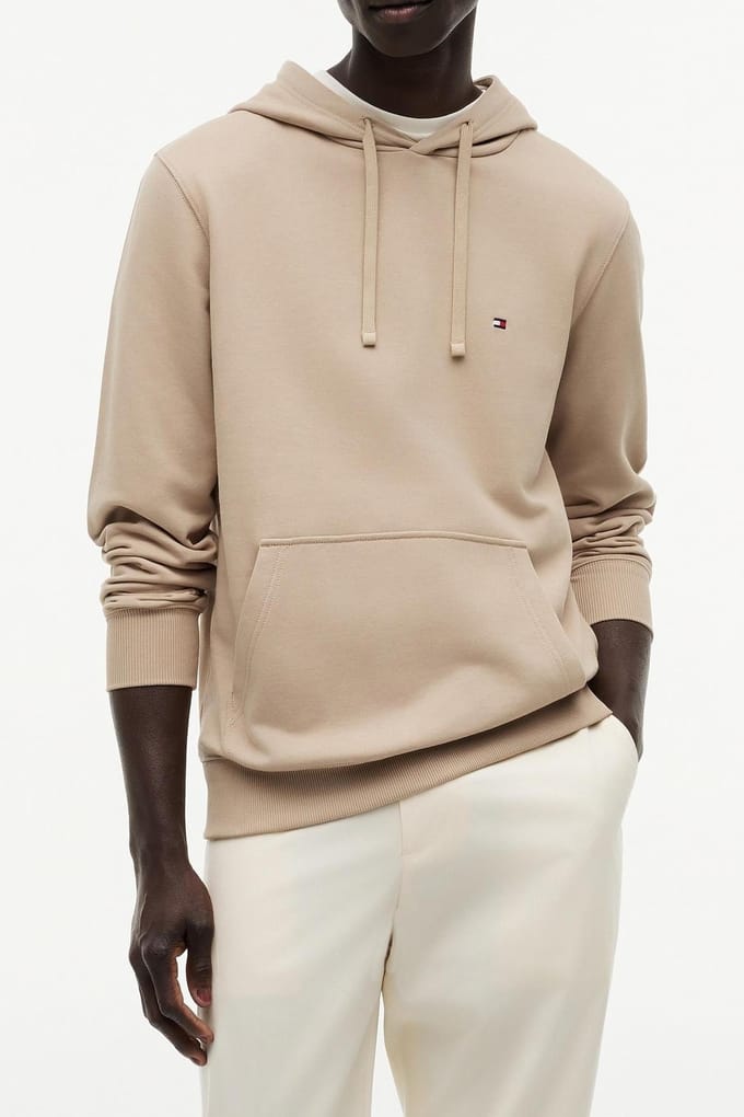 Tommy Hilfiger Essential Terry Hoodie Batique Khaki Größe: M | Kaputzenpullis Outlet | Herren | Braun