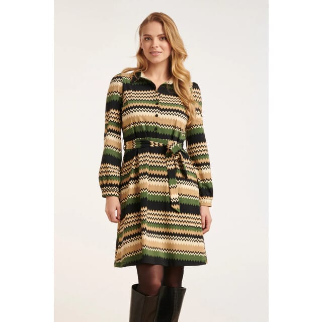 Smashed Lemon 24712 zigzag print travel kwaliteit jurk |