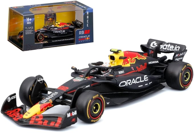 Bburago Red Bull Rb21 - Modelauto - Schaal 1:43 - Donker Blauw/Rood/Geel