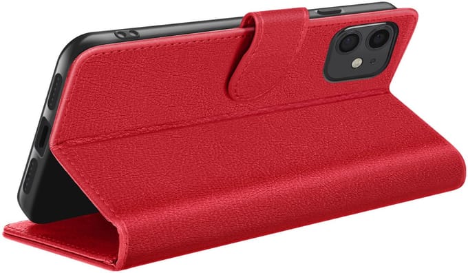 Zanae, Hoesje geschikt voor iPhone 11 - Wallet Case & Magneetsluiting, Rood