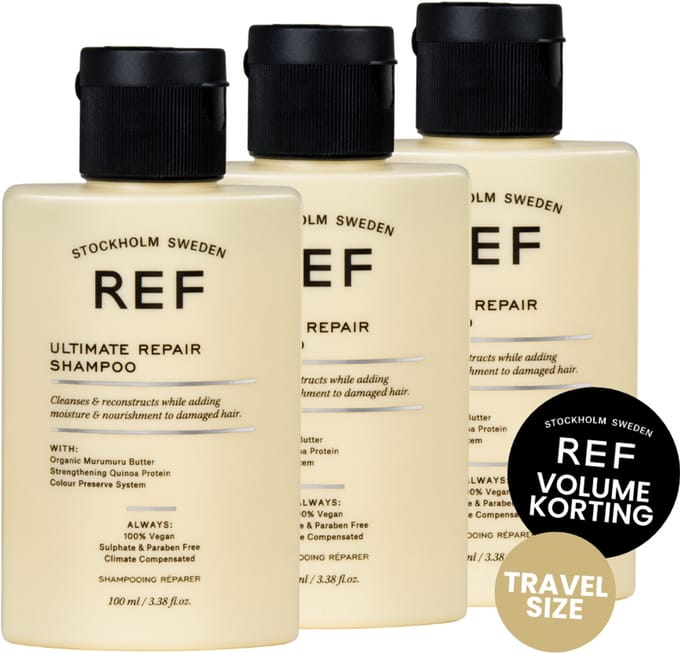 REF ULTIMATE REPAIR SHAMPOO 3X 100ML TRAVELSIZE VOORDEEL