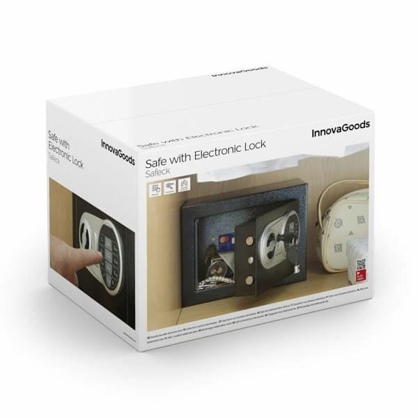 Kluis - InnovaGoods - Safeck - Elektronisch slot - ABS Staal - Modern design zwart