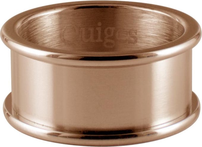 Quiges Stapelring Ring - Basisring  - Dames - RVS roségoudkleurig - Maat 18 - Hoogte 8mm