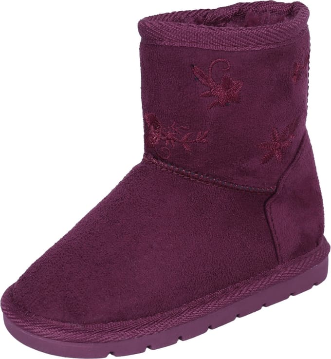 Bordeauxrode Eskimopantoffels met bloemen 28 EU