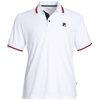 Fila Core Button Piro Polo Heren-Wit,Rood