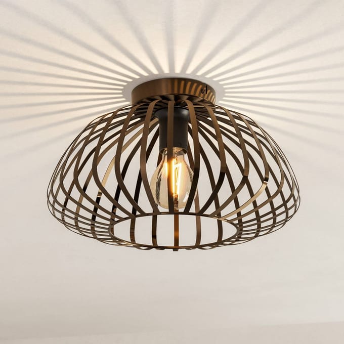 EGLO Plafondlamp Espinal, geborsteld brons, Ø 39 cm, metaal E27