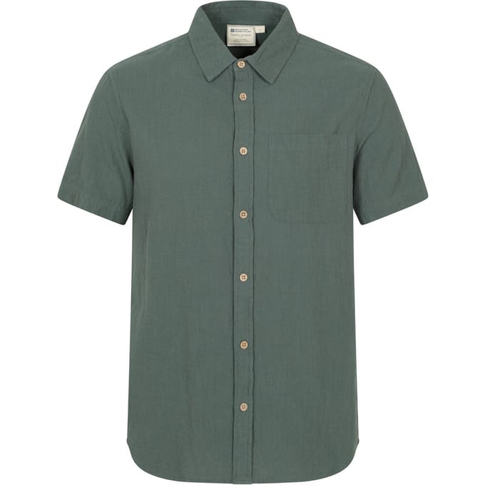 Mountain Warehouse Heren Palm Textuur Korte Mouwen Shirt (Groen)