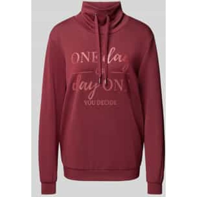 Sweatshirt met opstaande kraag en tunnelkoord, model 'BANU'