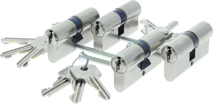 STARX PROFIELCILINDER VERNIKKELD 60MM GELIJKSLUITEND SKG2