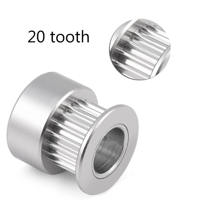 5 Pièces 2GT 20T Alliage d'Aluminium Engrenage Poulie de Courroie de Distribution Synchrone pour Imprimante 3D 8mm gray