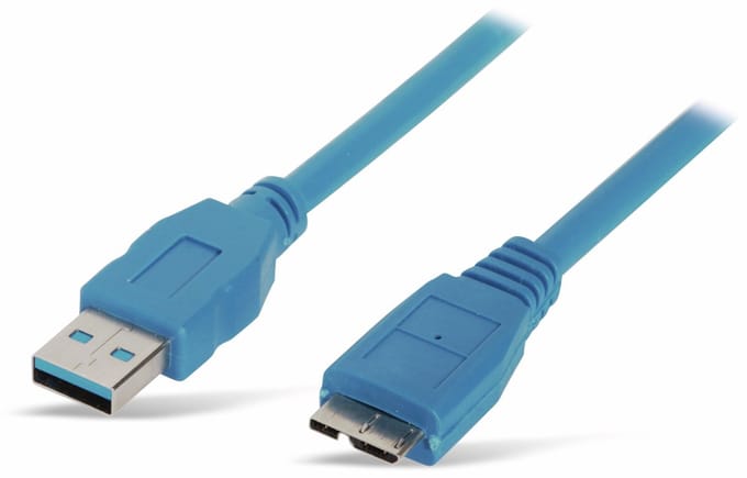 USB Micro naar USB-A kabel - USB3.0 - tot 2A / blauw - 0,50 meter