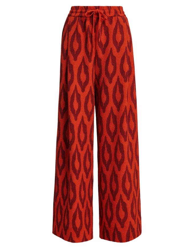 Essentiel Antwerp Wide Leg Pants Pantalons Rood Kontent