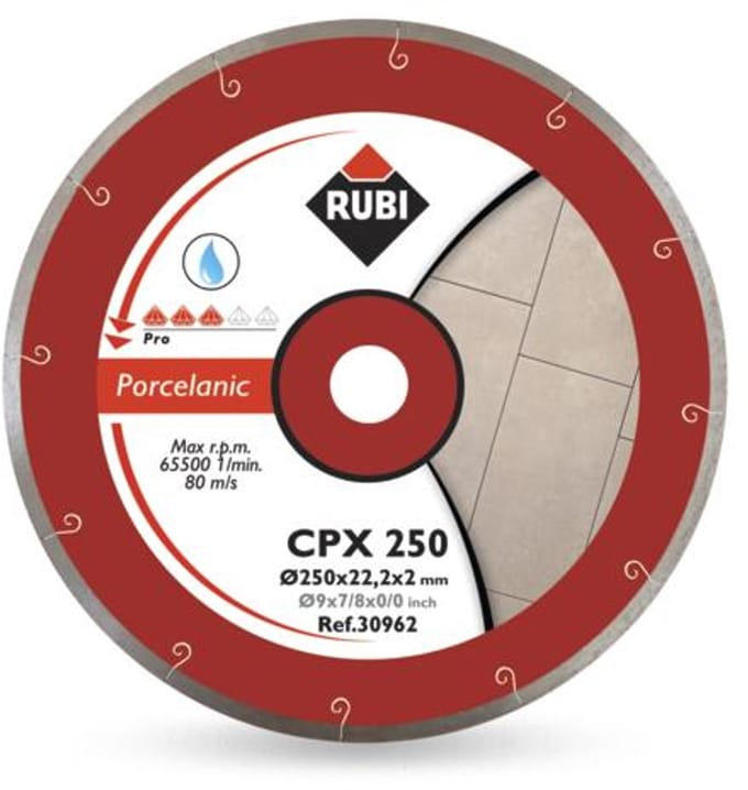 Rubi CPX 250 PRO - Diamantschijf - Voor Porseleinen Tegels - Nat Snijden
