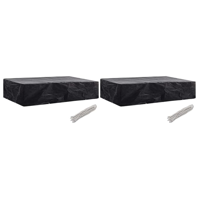 vidaXL - Ligbeddenhoes - 2 - st - 8 - oogjes - 218x77x55 - cm