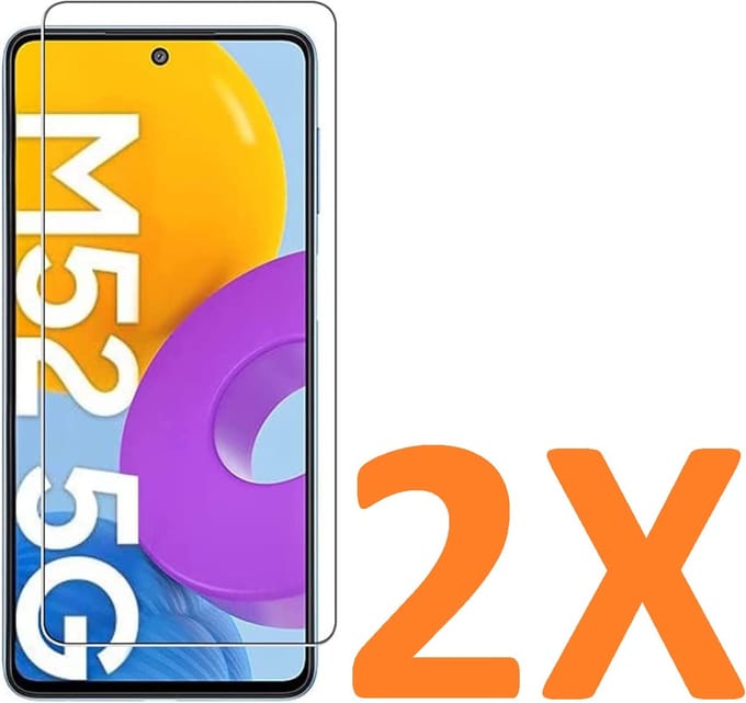 Screenprotector Glas - Tempered Glass Screen Protector - 2x Geschikt voor: Samsung Galaxy M53 5G