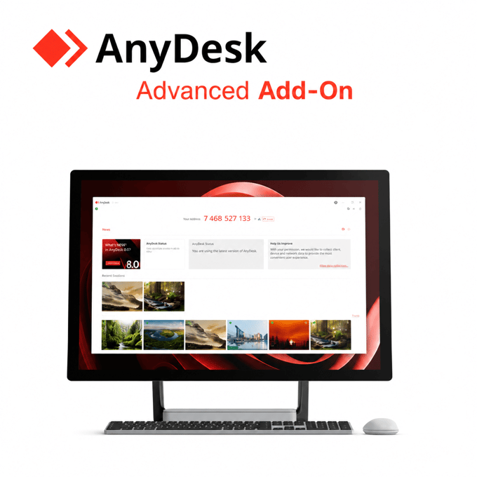 Anydesk Advanced Add-On Concurrent Connections 1 Jaar Nieuwe Aankoop DACH, Benelux, Nordics, Southern Europe