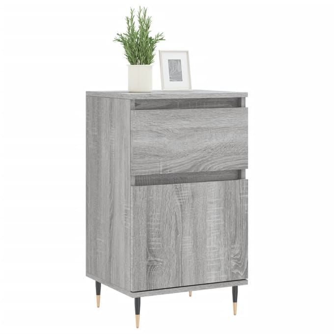 vidaXL - Dressoirs - 2 - st - 40x35x70 - cm - bewerkt - hout - grijs - sonoma
