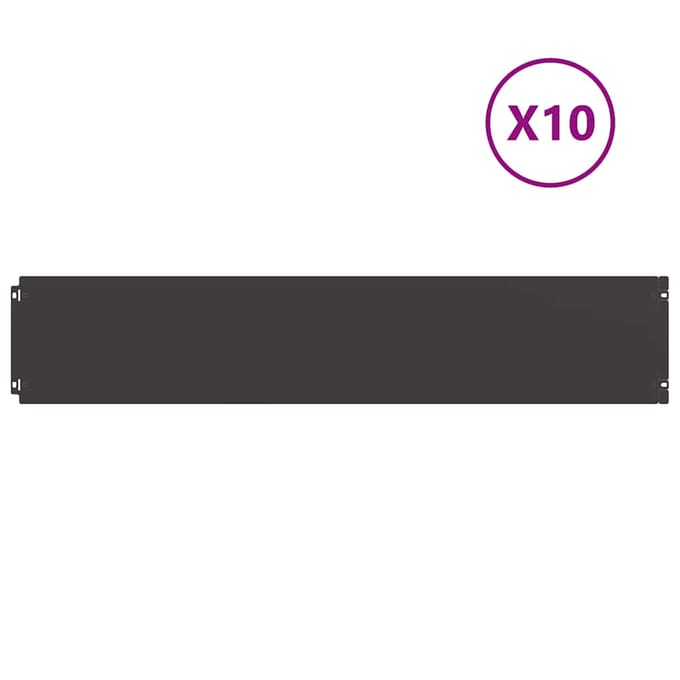 vidaXL - Gazonrand - 10 - st - 20 - x - 103 - cm - Staal - Zwart