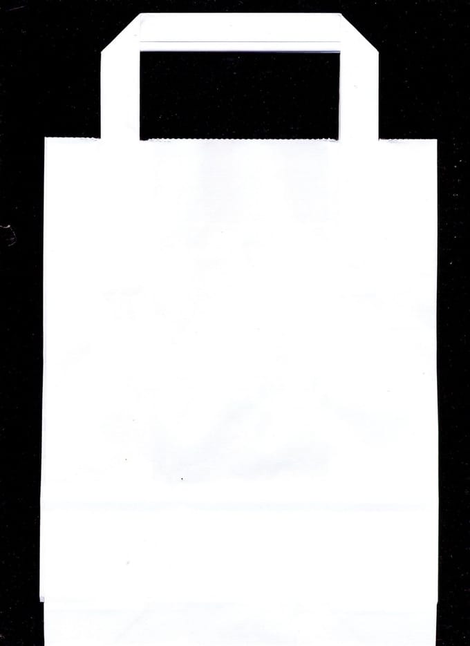 Papieren draagtas wit papier, 22 x 10 x 28 cm [100 stuks]