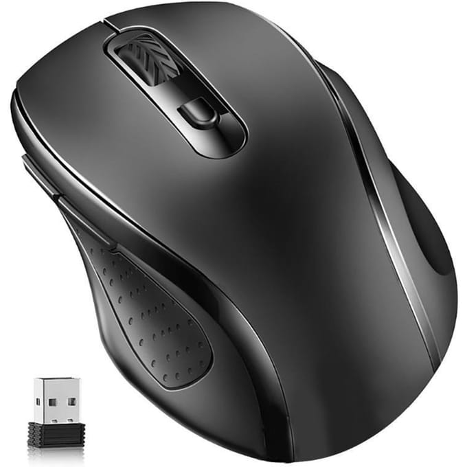 1PCS 2,4GHz draadloze batterijmuis Draagbare ergonomische computer Stille muizen PC Desktop Laptopaccessoires zwart