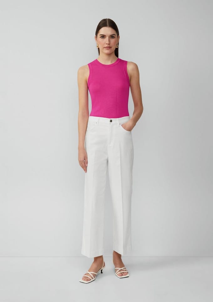 Regular fit culotte van katoenmix