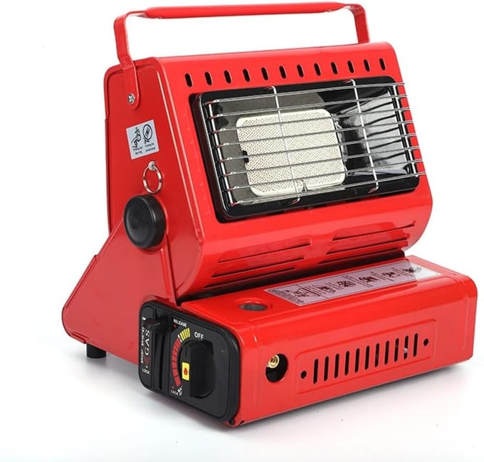 Draagbare Gasverwarmer - Compacte Kachel - Buiten Verwarmen - Verstelbare Knop - Met Handvat - Rood