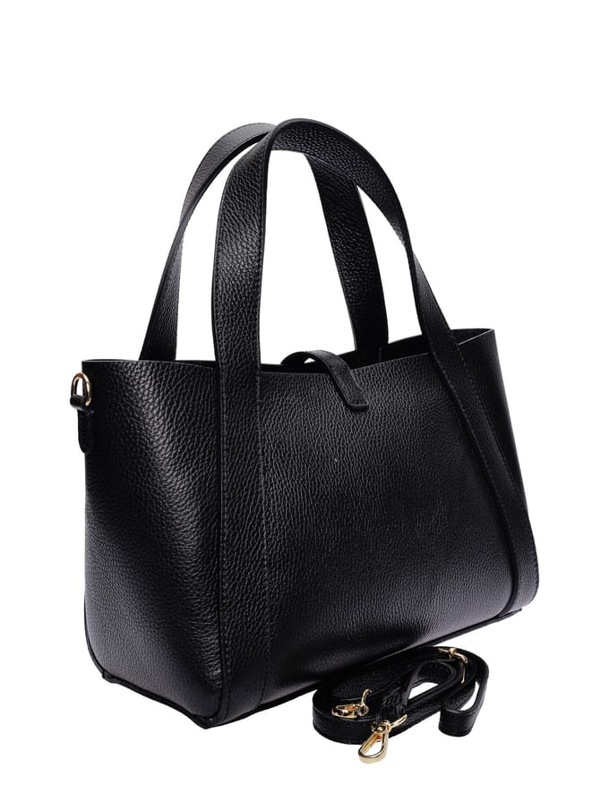 Isabella Rhea Zwart Rundleer Tas