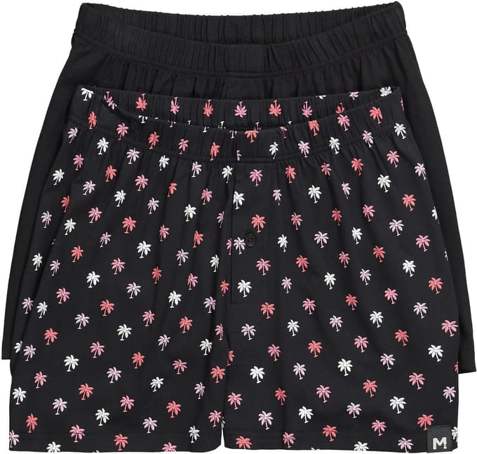 Men Plus - Heren - boxershorts FLEXLASTIC® set van 2 effen/patroon tot 8XL - Zwart - Maat 3XL