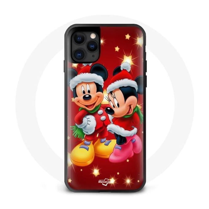 Coque - Maniacase - Iphone 11 - Mickey Mouse et Minnie Mouse - Protection - Souple noir