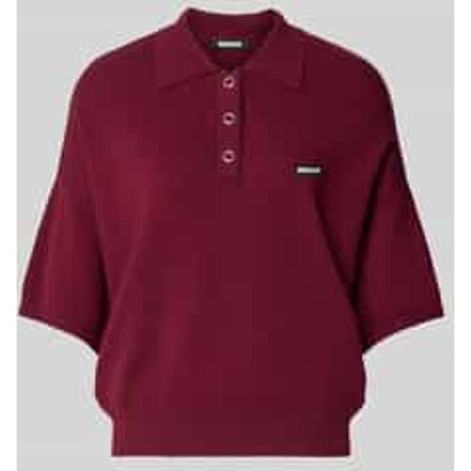Cropped boxy fit gebreid poloshirt