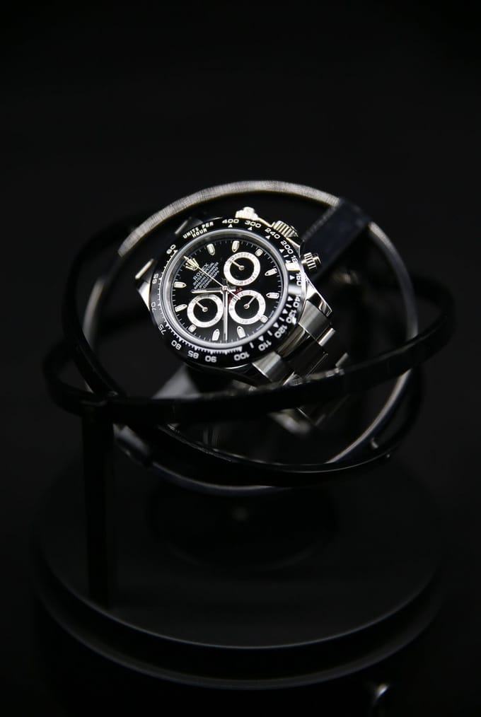 Tourbillon Horloge Opwinder - Zwart - Oplaadbare batterij - Gyrowinder Orbit Watch Winder