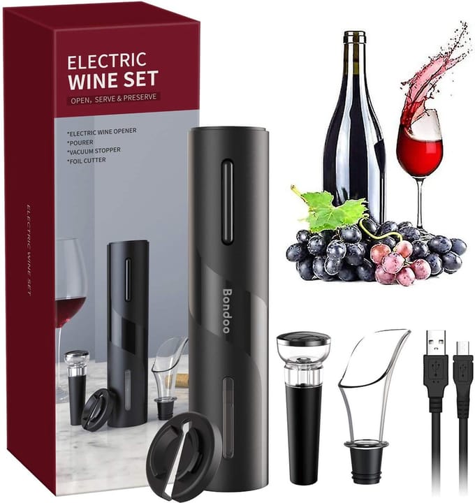 Elektrische kurkentrekker oplaadbaar - Wijnset - Wijn accessoires - Vaderdag cadeau