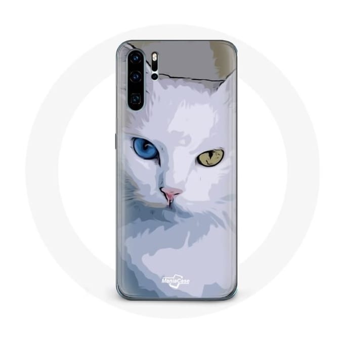 Coque pour Huawei P30 Turc de van Chat oeil bleu et oeil jaune