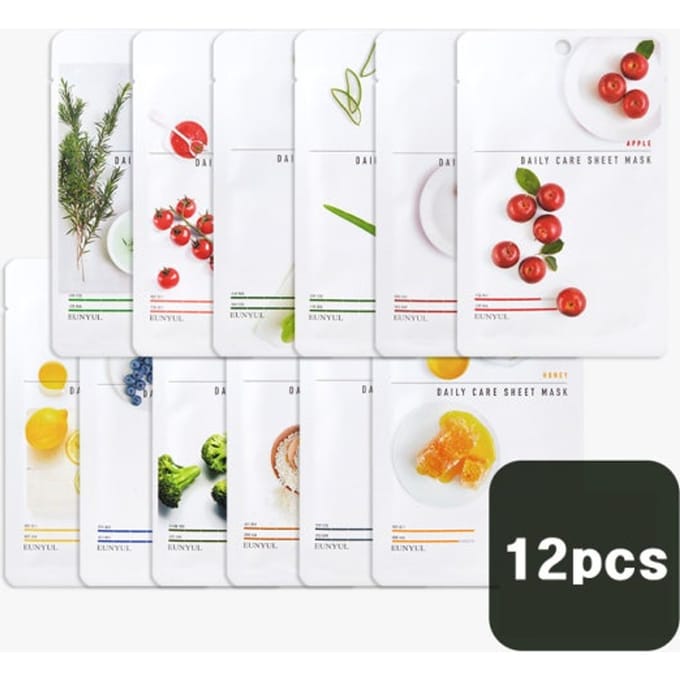 eunyul Daily Care Masque en feuille Pack 12 types (15 options) 12PCS SET(12Types x 1)