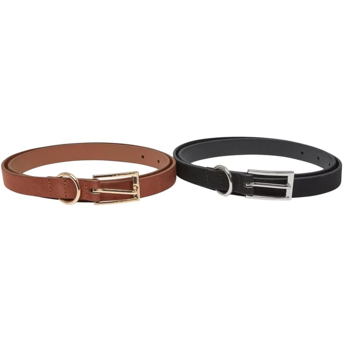 Dunne ceintuur van synthetisch leer en velours voor dames Urban Classics (x2)