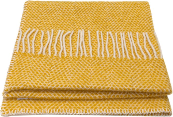 WOOOL Luxury Babydekentje - BEEHIVE (Yellow) - 68x73cm - 100% Lamswol