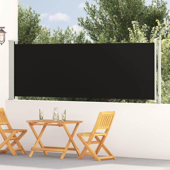 vidaXL - Tuinscherm - uittrekbaar - 117x614 - cm - zwart