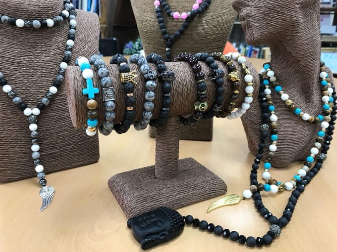 Tijgeroog armband met goudkleurige Tiger
