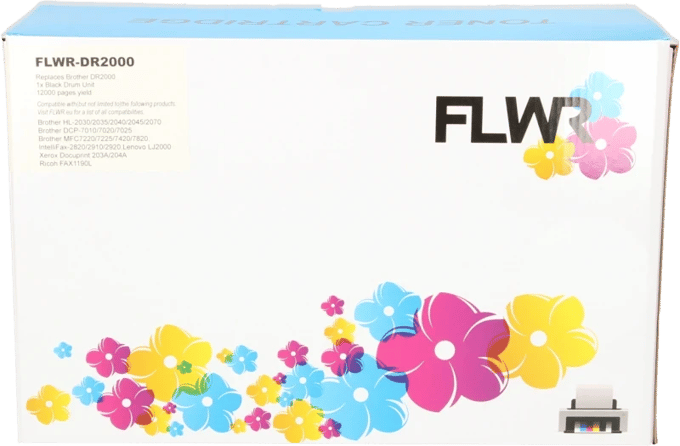 FLWR - Drum unit / DR-2000 / Zwart - Geschikt voor Brother