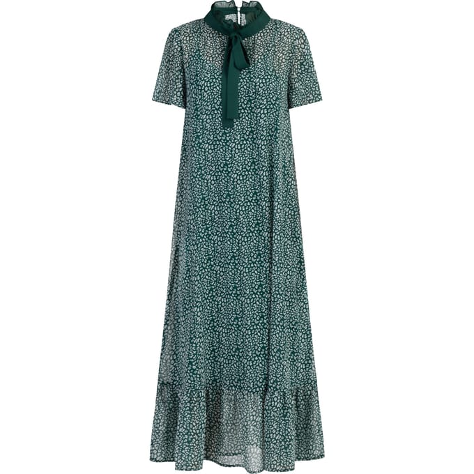 Faina Midi-jurk van chiffon Dames Groen Wit