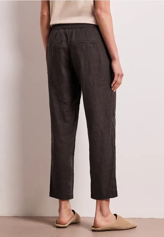 Slim Legs linnen broek met gesp