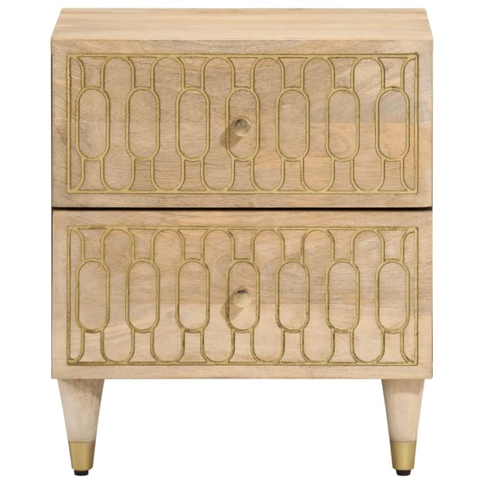 vidaXL - Nachtkastjes - 2 - st - 40x33x46 - cm - massief - mangohout