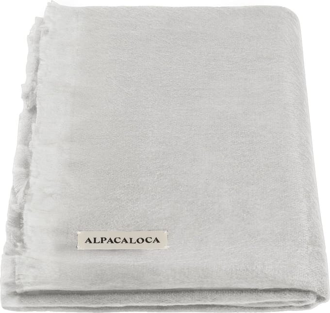 Alpaca Loca Enkelzijdige Sjaal - 200 x 30 cm - Lichtgrijs