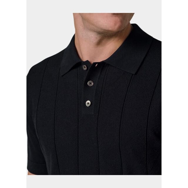 Profuomo Poloshirt Drop Needle Structure Donkerblauw (navy) - Maat L - Heren