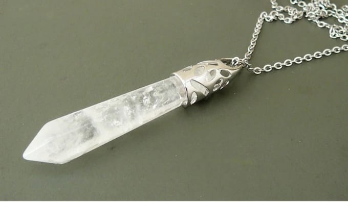 Ketting met witte kwarts steen | Ketting | Kwarts | Helend