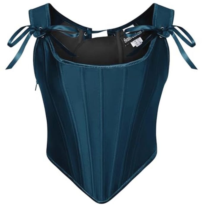 Dames Korset in Renaissance-stijl met Vetersluiting - Vintage Satijnen Bustier