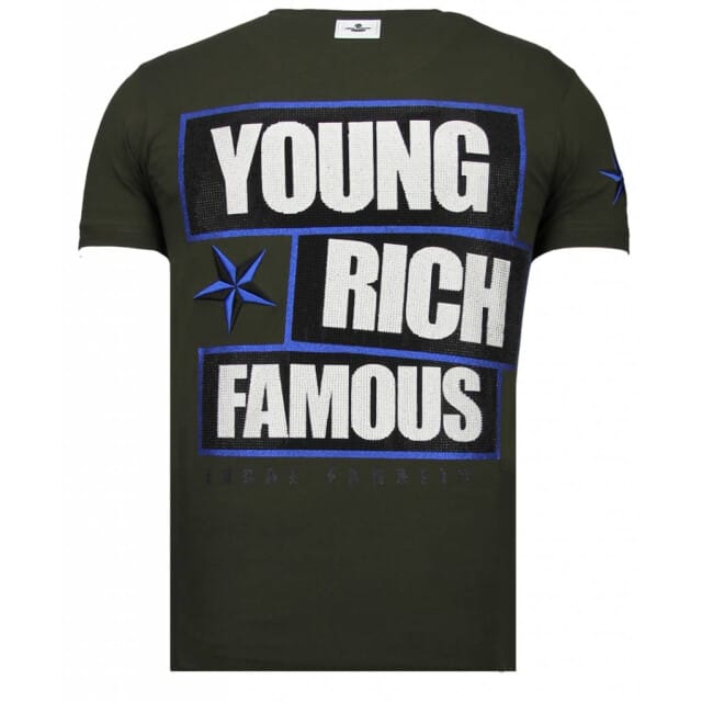 Local Fanatic Young rich famous rhinestone t-shirt